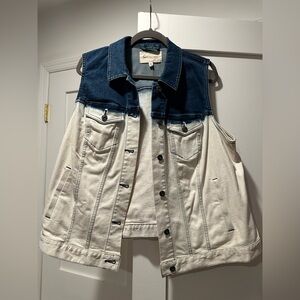 Vince Camuto Two-Tone Denim Vest jacket